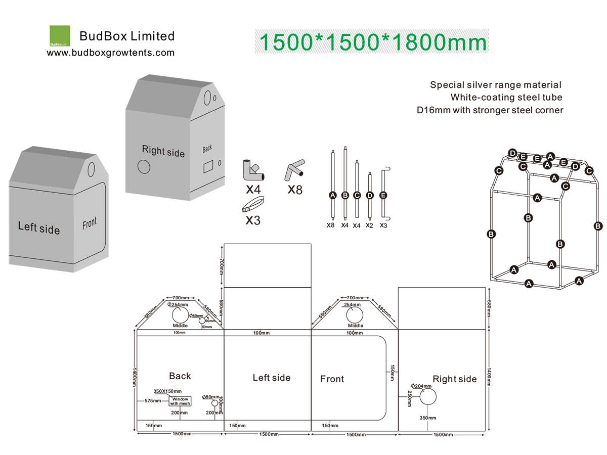 BudBox LITE 150x150x180 Loft / Attic Grow Tent